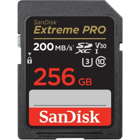 KARTA SANDISK EXTREME PRO SDXC 256GB 200/140 MB/s C10 V30 UHS-I U3