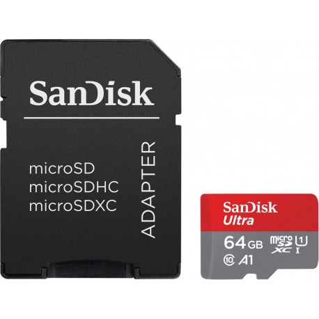 KARTA SANDISK ULTRA ANDROID microSDXC 64 GB 140MB/s A1 Cl.10 UHS-I + ADAPTER
