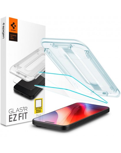 Szkło hartowane Spigen Glass tR EZ Fit do iPhone 16 Pro - 2 szt.