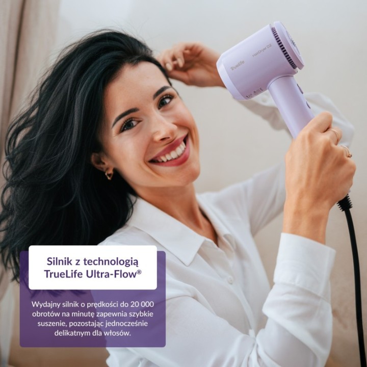 TrueLife HairDryer D2 suszarka do włosów z jonizacją, LED, 4 temperatury i 2 prędkości