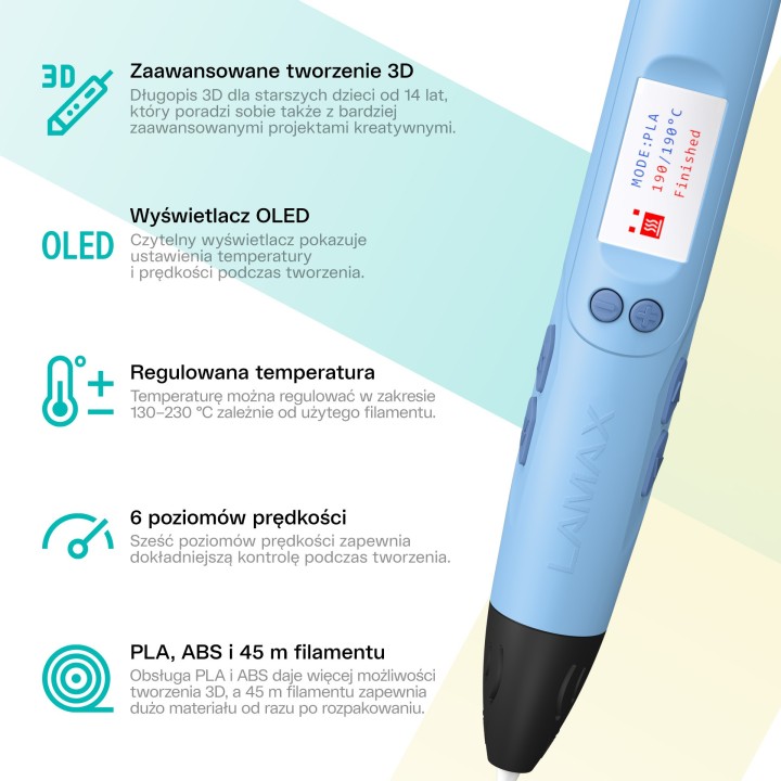 LAMAX ArtKid2 Pro 3D Blue - długopis 3D | eKamery