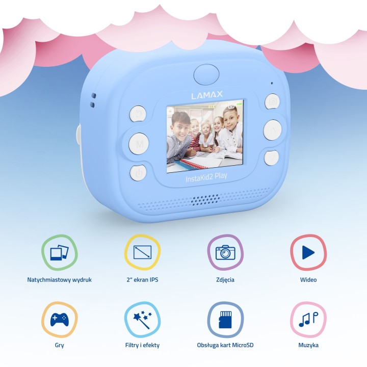 LAMAX InstaKid2 Play Blue - aparat z drukarką