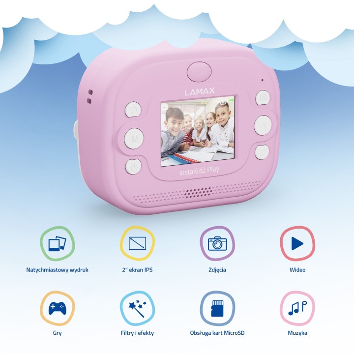 LAMAX InstaKid2 Play Pink - aparat z drukarką