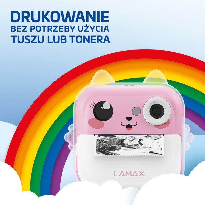 LAMAX InstaKid2 Plus Pink natychmiastowe drukowanie zdjęć bez tuszu