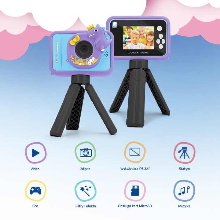 LAMAX PixelKid1 Blue - aparat dla dzieci 8 Mpx